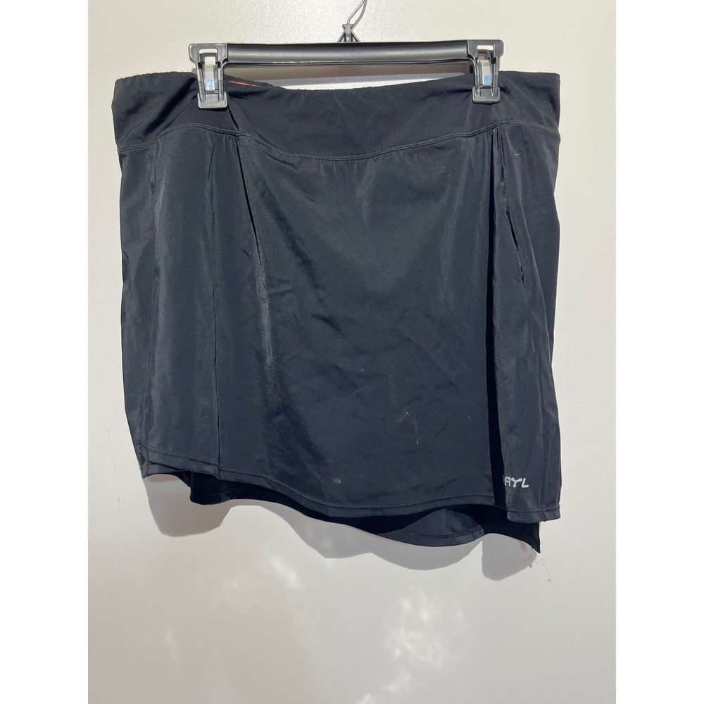 TRAYL Womens Black Athletic Skort Built-In Shorts Active Tennis Golf Skirt XL